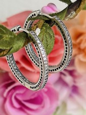 Orecchini Campanelle Cuore Con Cristalli Luminosi In Argento