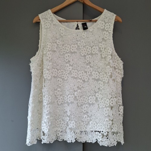 Top smanicato bianco pizzo