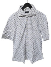 Camicia Manica Corta A Quadri Doppio Colletto Taglia XL 43/44