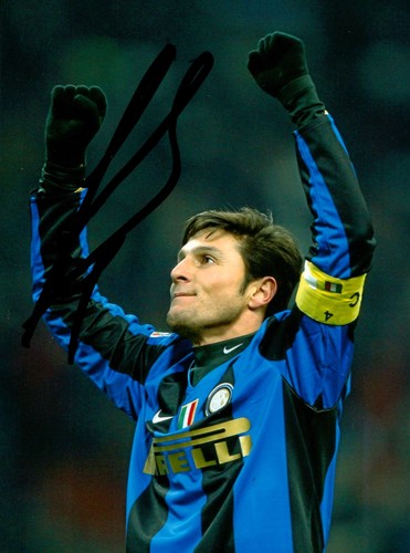 Javier zanetti hand signed 6x4 - javier,