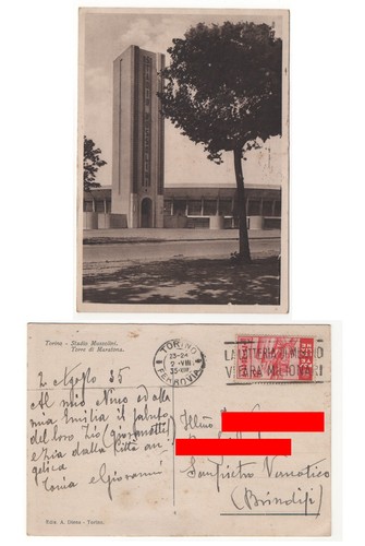 Cartolina torino stadio - cartolina,