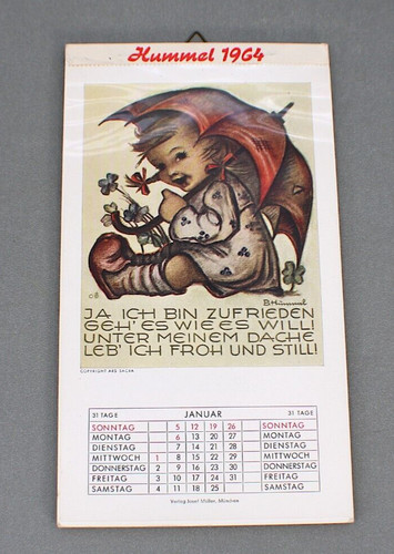Calendario hummel 1964 - calendario,