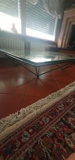 Tavolo da salotto Paolo Piva Alanda di B&B anni 80 design metallo nero e cristal