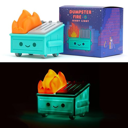 Dumpster fire luce - fire, notturna