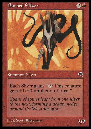 Mtg barbed sliver exc - mtg,