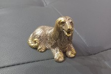 Statuina vintage in metallo cane Levriero Afgano