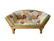 Divano letto mago faggio evaporato con futon oceano più fodera (usato poco)