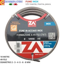 Fune Cavo Corda Acciaio INOX