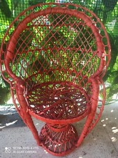 POLTRONA  VIMINI rossa  h 30 cm per BAMBOLA 