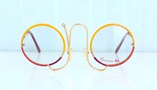 V.RARI OCCHIALI DA VISTA VINTAGE ANNI 90 CASANOVA ITALIA CMR-1 EDIZIONE PELLE PLACCATI ORO