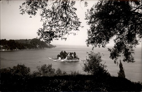 Rppc isola veduta corfù - isola,