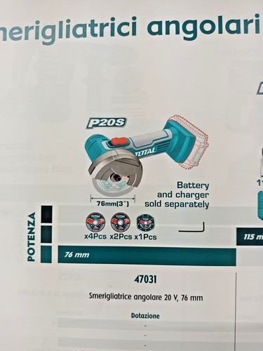Total mini smerigliatrice a - total, /