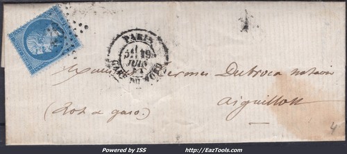 France sur lettre avec - n°22,