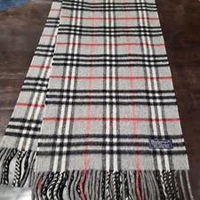 Sciarpa Burberry grigia in cashmere classica a quadri autentica