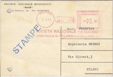 66435 - ITALIA - Storia Postale - FRANCOBOLLO MECCANICO ROSSO - GAS METANO Energia