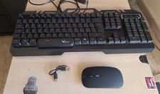 WisFox Tastiera Gaming Rainbow LED Retroilluminata e Mouse Wireless led