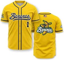 Collezione Savannah Bananas Maglia Baseball Squadra AOP 3D Giallo US1147