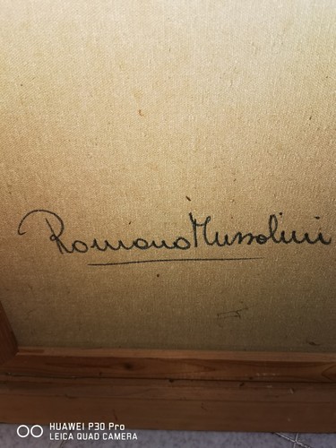 Quadro olio romano mussolini - olio,
