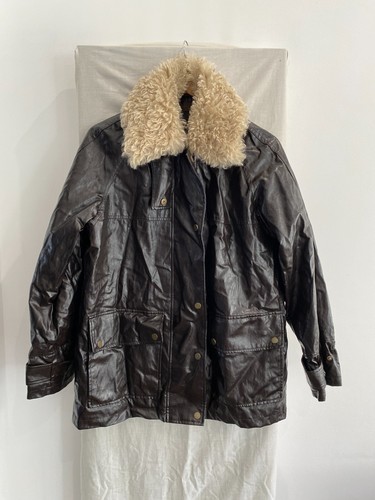 Giacca ecopelle marrone zara - marrone,
