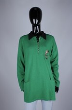 Maglione donna Y2K ICEBERG Joker vintage lana verde 1/4 bottoni colletto taglia 44