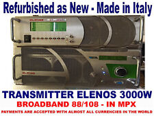Trasmettitore FM Broadcast Professionale Elenos 3000w Banda Larga 88 108 Mhz