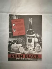 PUBBLICITA' CARTACEA ORIGINALE IN FRANCESE RHUM "BLACK" CAZANOVE del 1947