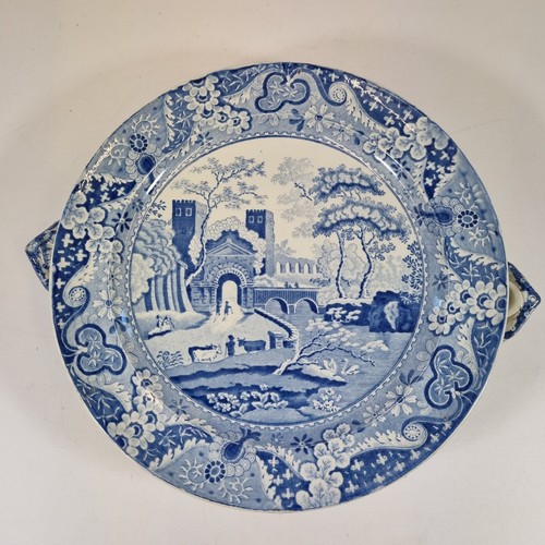 Antico piatto riscaldante blu