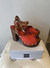 zoccoli donna legno Tacco 12 cm ,size 39.Non C’è Più La Sua Scatola Originale .