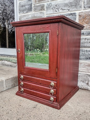 Vetrina antica rovere dipinto