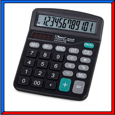 Calcolatrice Elettronica da Tavolo Scuola Negozio Lavoro Studio con 12 Cifre