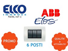 PLACCA SOFT TECN 6 POSTI COLORE BIANCO ANTARTIDE ABB ELOS