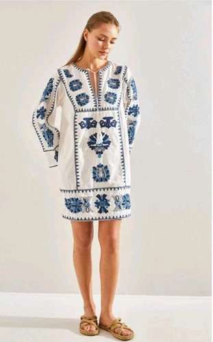 Abito tunica zara donna bianco - tunica,