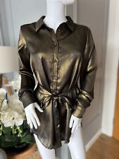 Top blusa TWINSET Milano taglia IT 42 UK 10 nero oro 