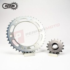 AFAM Set Pignone Anteriore e Posteriore in Acciaio per adattarsi a Cagiva 125 Raptor 2004-2009