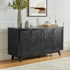 Credenza Chevron Nera Gambe in