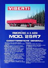 Brochure Camion - Viberti - Rimorchio A 2 Assi Mod. 25 R7 - Anni '80