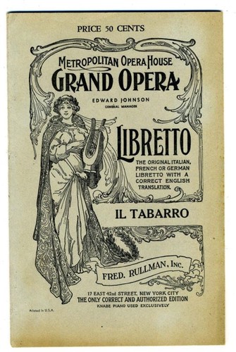Tabarro libretto - il,