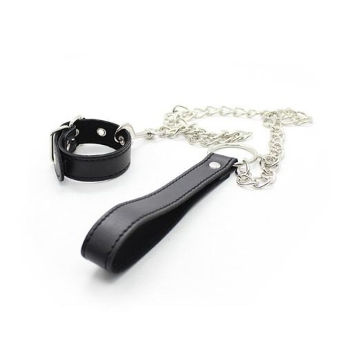 Collare similpelle nera - in, con