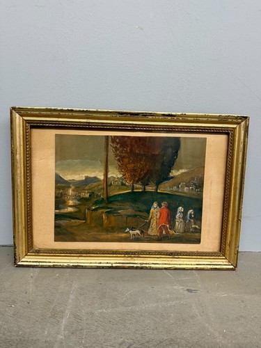 Antico dipinto fine - , '800