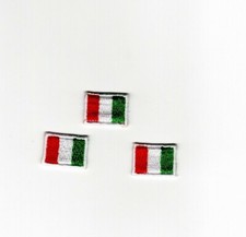3 APPLICAZIONI TERMOADESIVE RICAMATE PATCH TOPPE BANDIERA ITALIANA DECORAZIONI