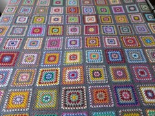 Coperta uncinetto, plaid 145x175cm, 65%lana 35%alpaca, fatto a mano