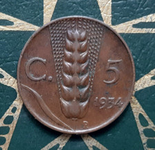 ($)    5 Centesimi 1934 (Spiga