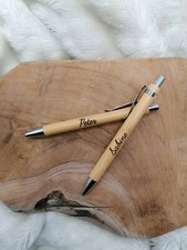 Penna Personalizzata a Sfera Legno Bambu'  Nome incisione  Regalo insegnante
