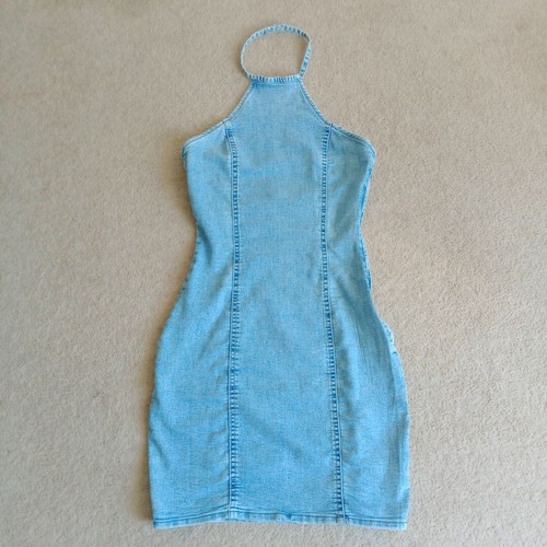 Abito corto denim senza