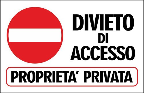 Cartello segnaletico divieto - cartello,