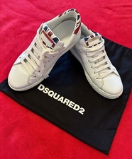 Sneakers unisex Dsquared2, tg 38,5, in pelle bianca!