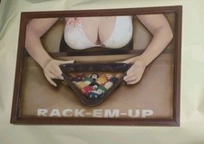 Insegna Arredamento Da Bar Biliardo In Legno In Rilievo Rack-em-up