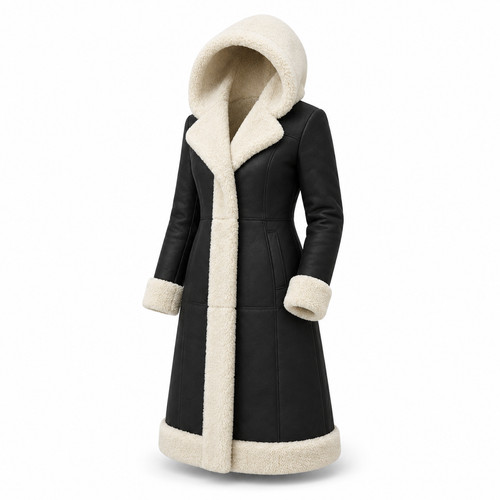 Cappotto donna lungo pelle con