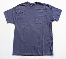 Polo Ralph Lauren vintage camicia blu tasca manica corta t-shirt made in USA