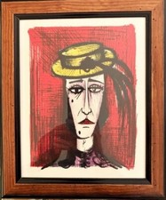 Bernard Buffet - Clown - Litografia vintage originale - 1967 - con cornice.